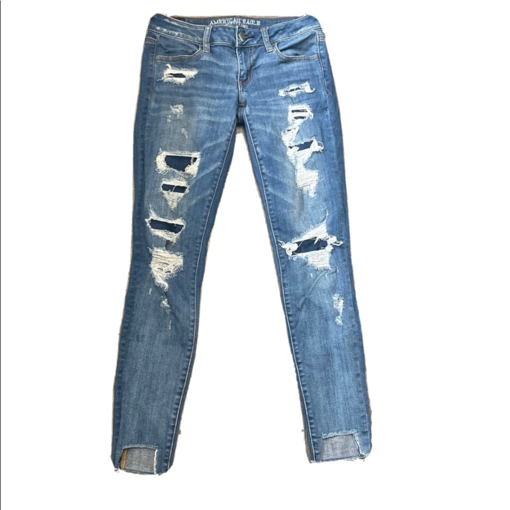 American eagle Distressed super low jegging